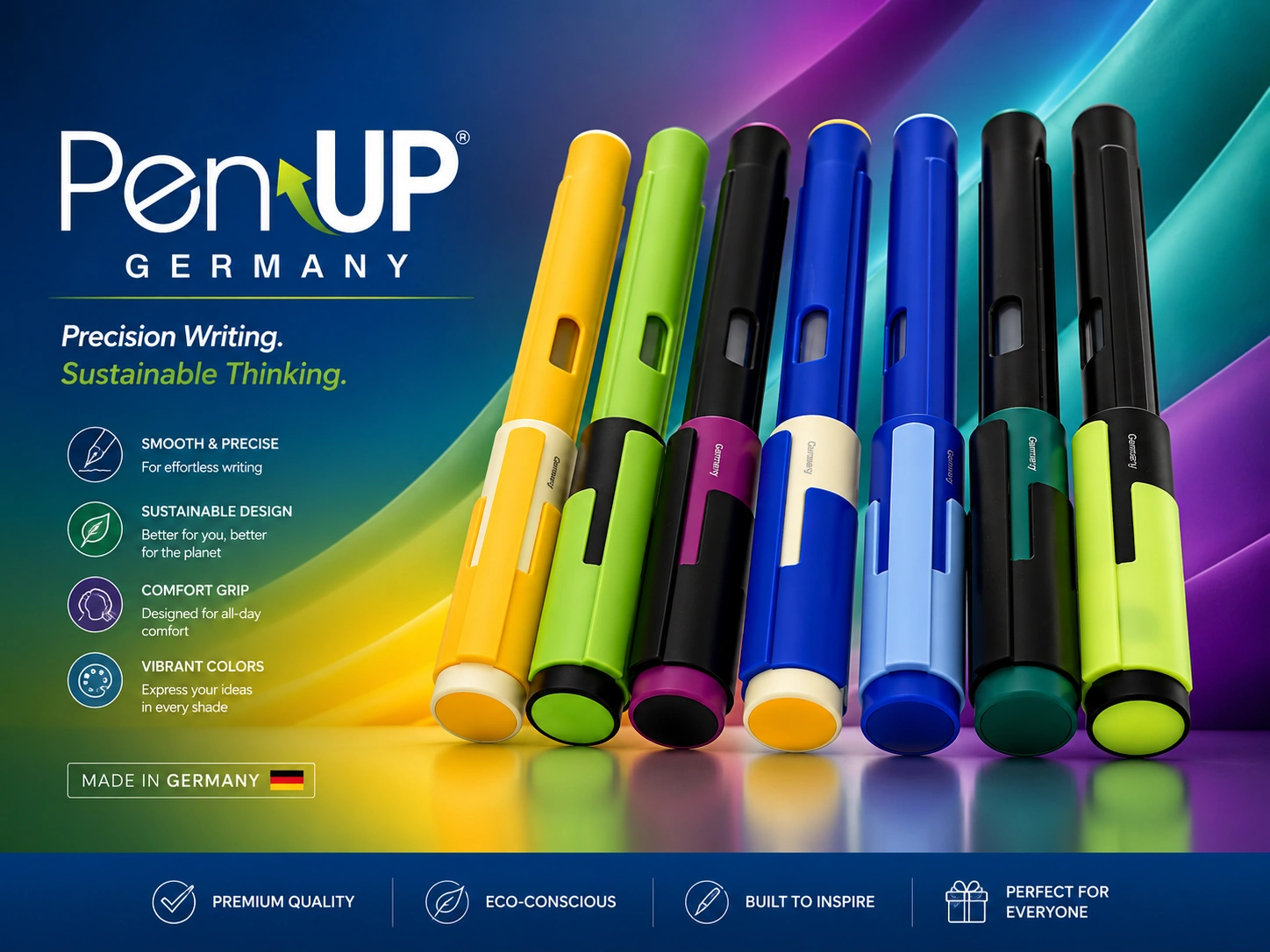 Fricky - Light Green - Black - Roller ball Pen.