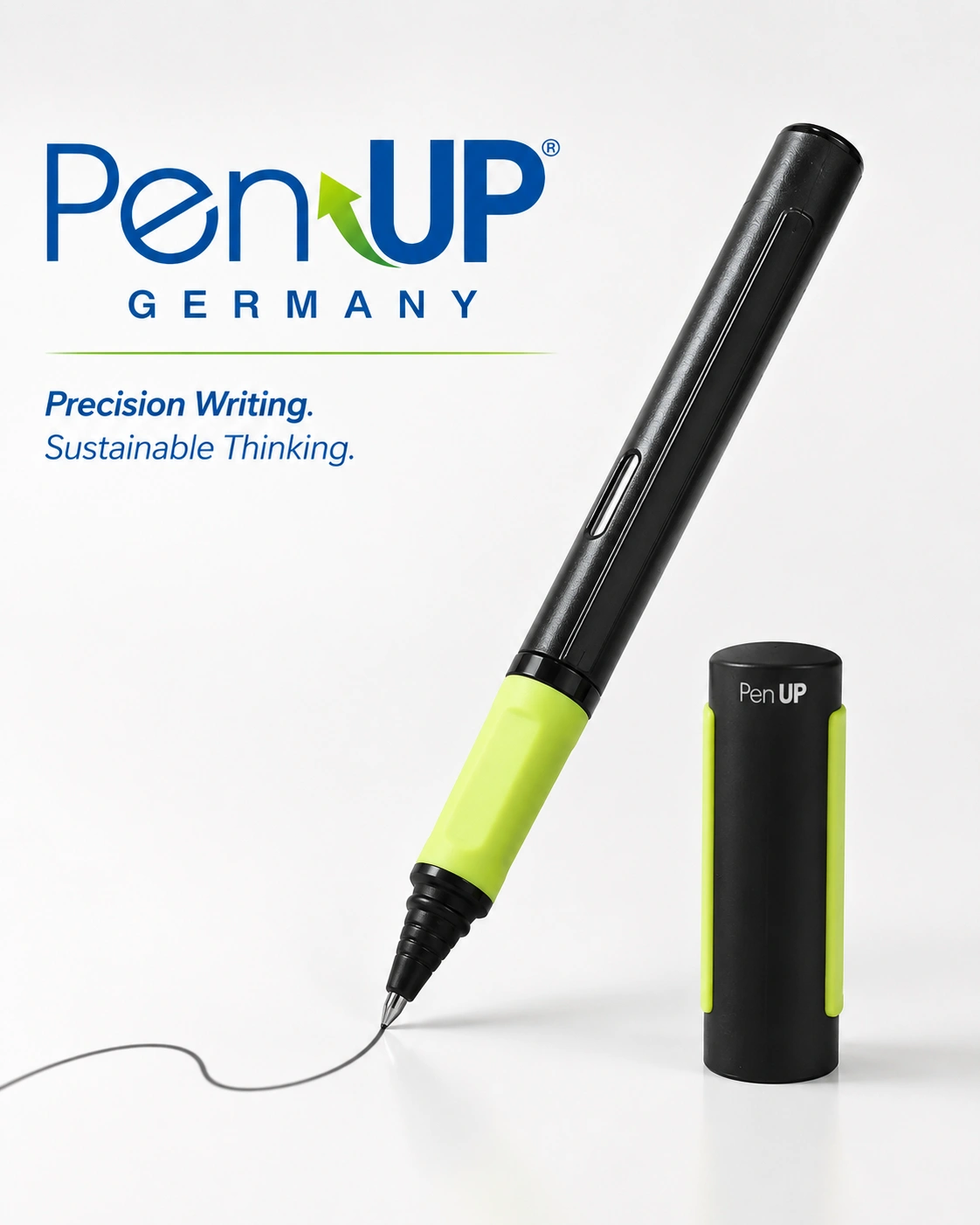 Fricky - Black - Neon Green - Roller Ball Pen