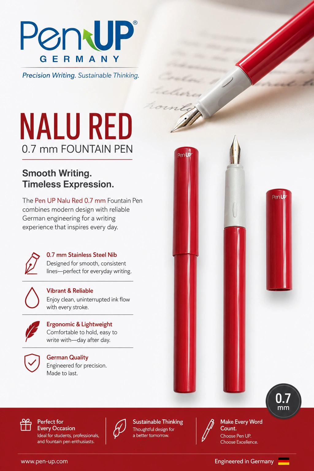 NALU - Red - Fountain Pen